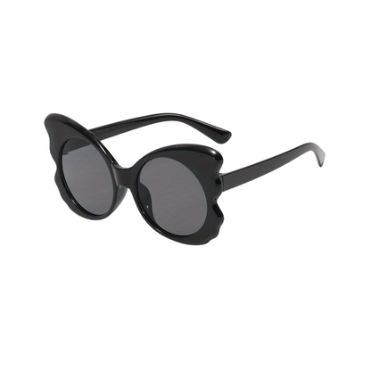 Black cat-eye sunglasses on a white background