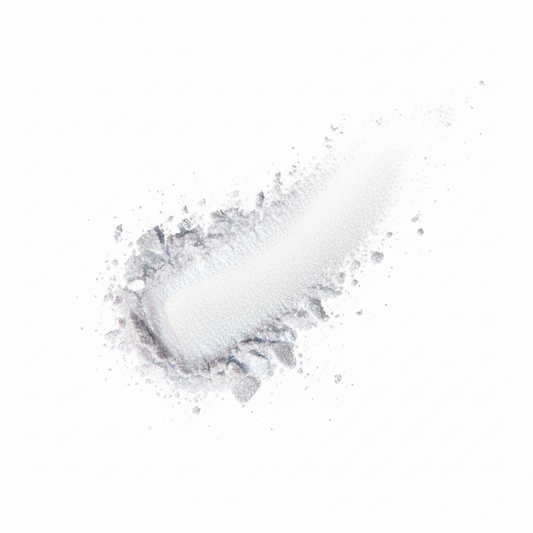 Clump of white powder on a white background