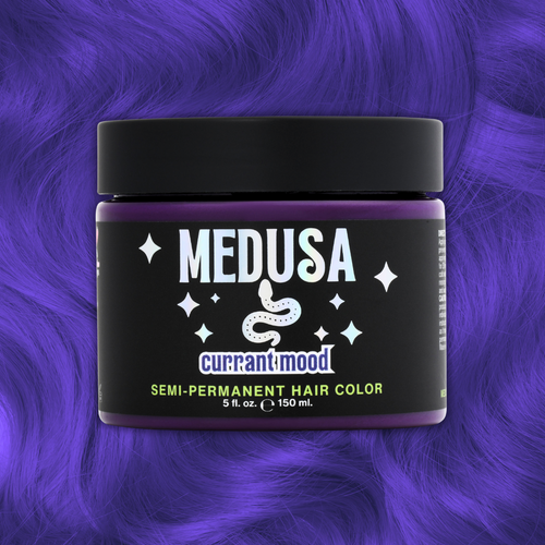 Medusa Semi-Permanent Hair Dye in deep blue violet – Vibrant Vegan Hair Color - Currant Mood - 5 oz jar