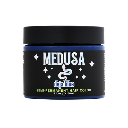 Medusa Semi-Permanent Hair Dye in Deep Cobalt Blue – Vibrant Vegan Hair Color - Deja Blue - 5 oz jar