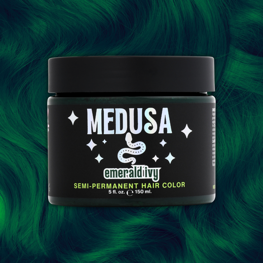 Medusa Semi-Permanent Hair Dye in deep forest juniper green – Vibrant Vegan Hair Color - Emerald Ivy - 5 oz jar