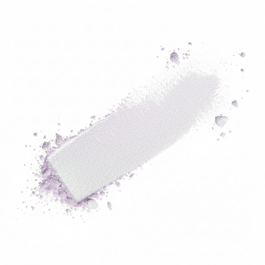 Purple makeup product with a brush on a white background
