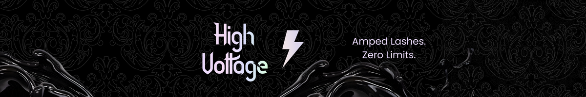 Black and white advertisement for 'High Voltage' with a lightning bolt symbol.