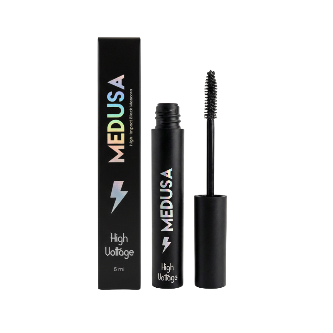 Medusa mascara with packaging on a white background