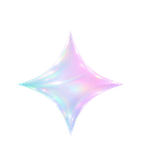 Gradient star-shaped object with pastel colors on a white background