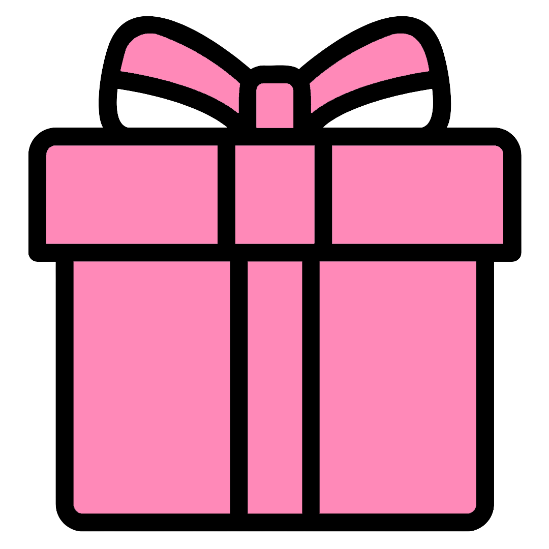 Pink gift box with a bow on a white background