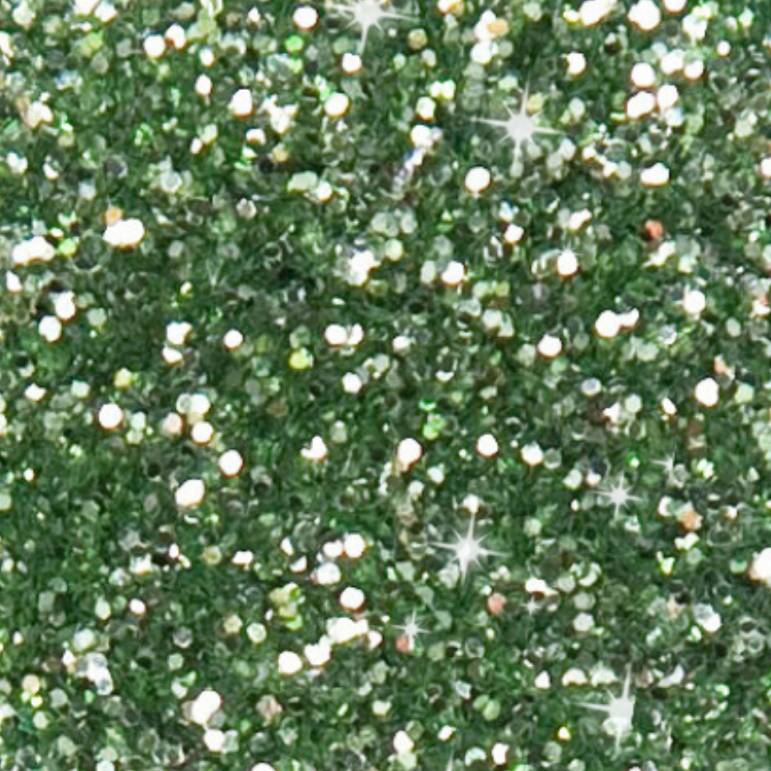 Close-up of green glittery material