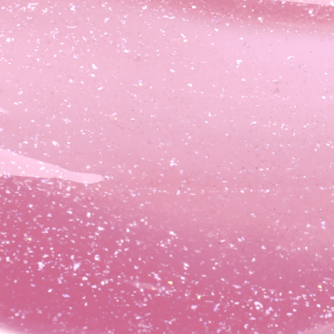 Pink color swatch with glitter texture