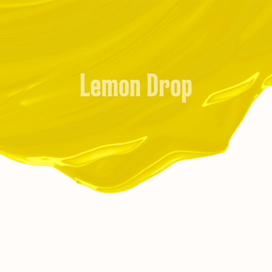 Yellow car with 'Lemon Drop' text on a white background