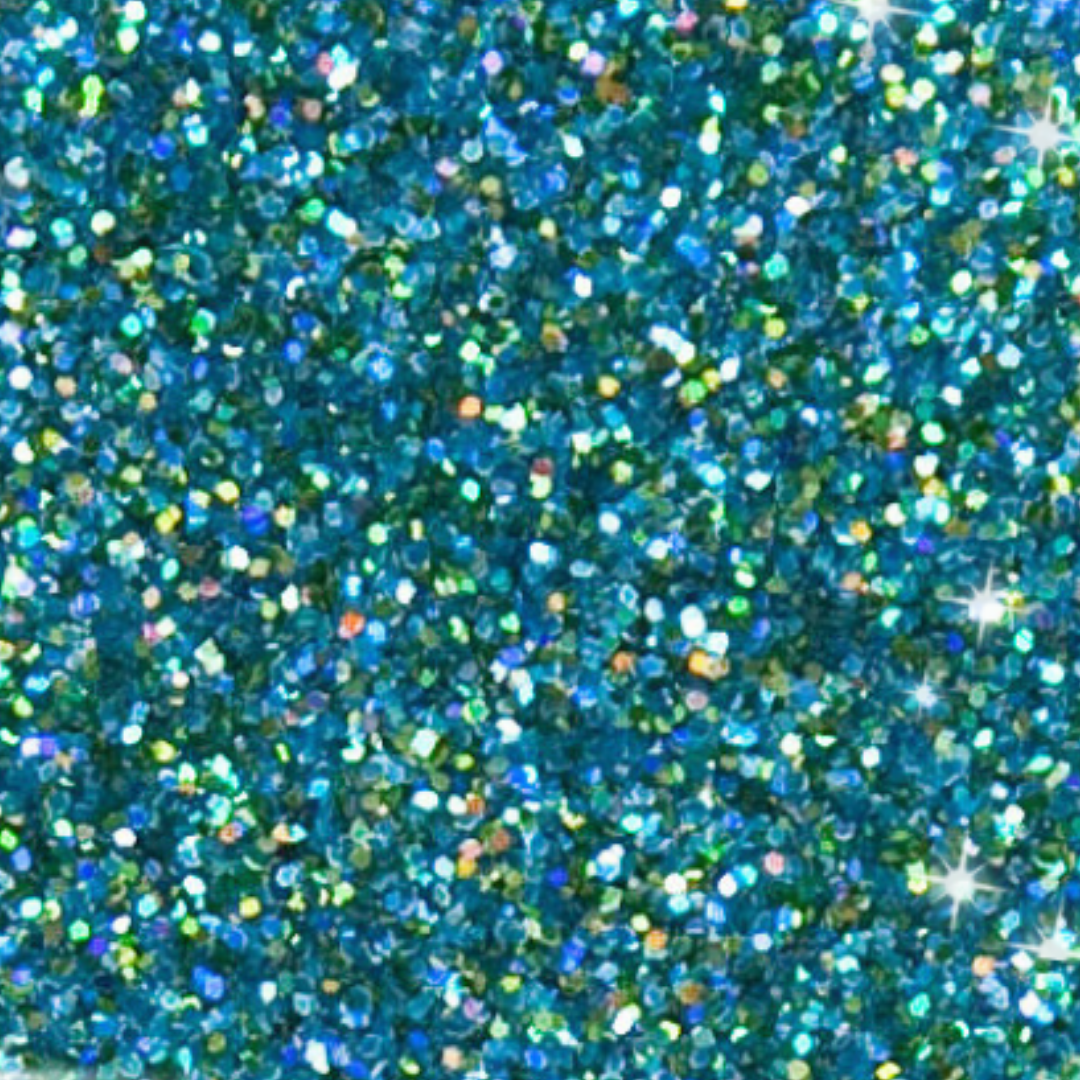 Turquoise glitter with a sparkling effect