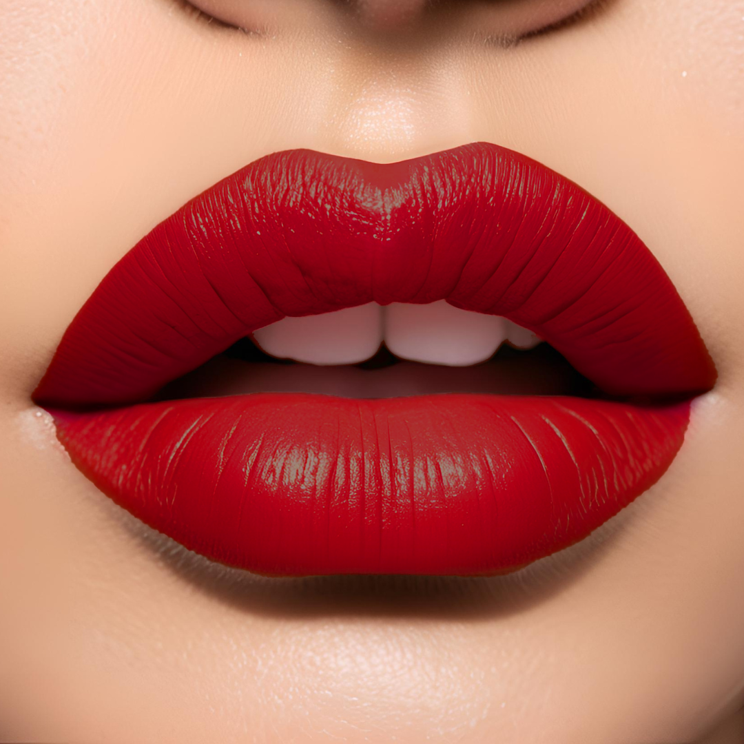 fired up lipstick is a vibrant but deep red