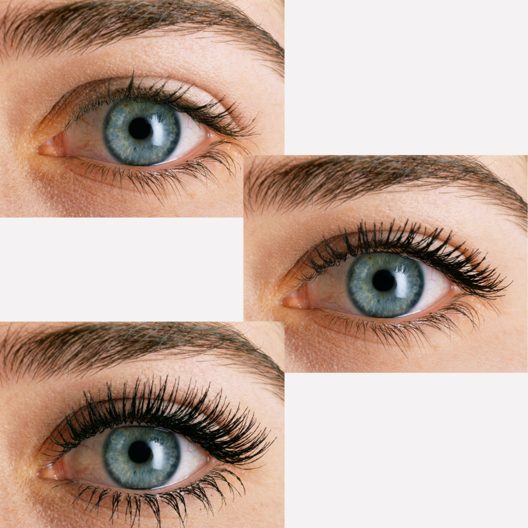 Close-up of a person's eyes with detailed focus on eyelashes and skin texture.