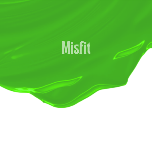 Green and white background with 'Misfit' branding