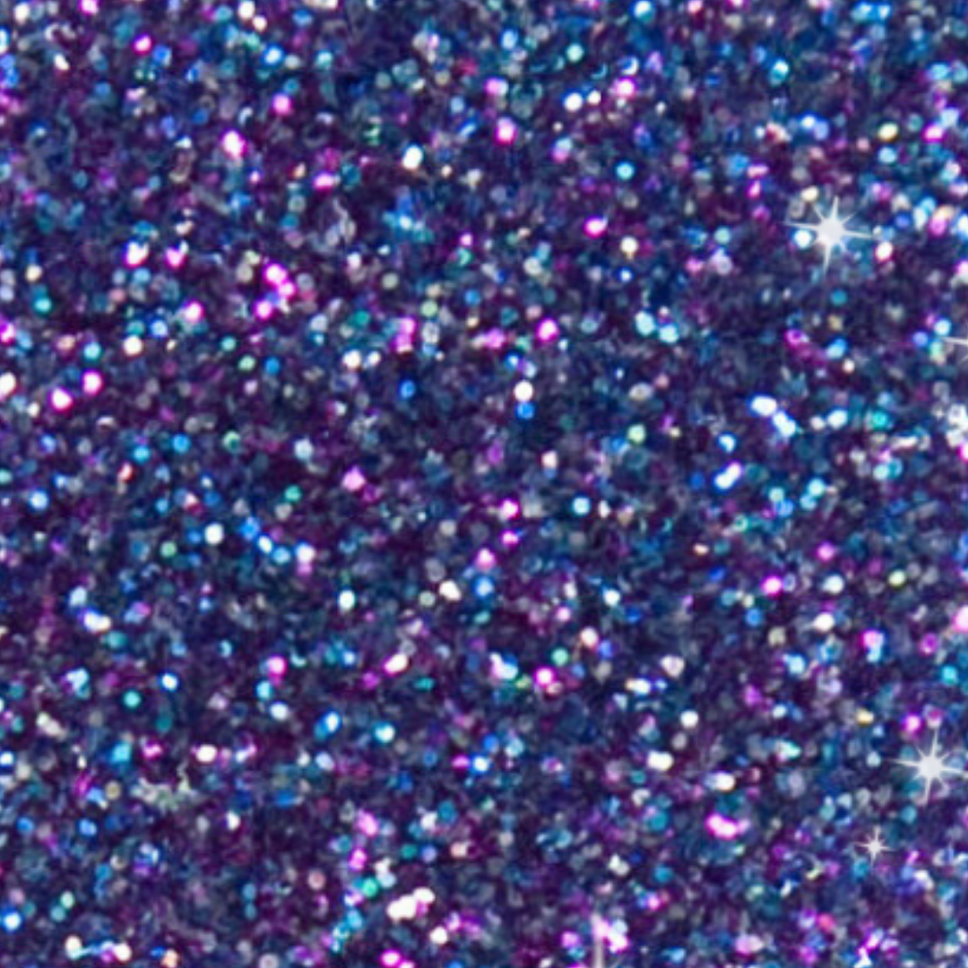 Close-up of purple glitter with a starry effect