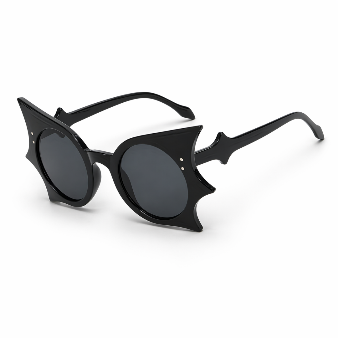 Black cat-eye sunglasses on a white background