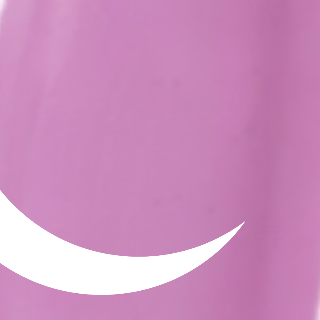 White crescent moon on a pink background