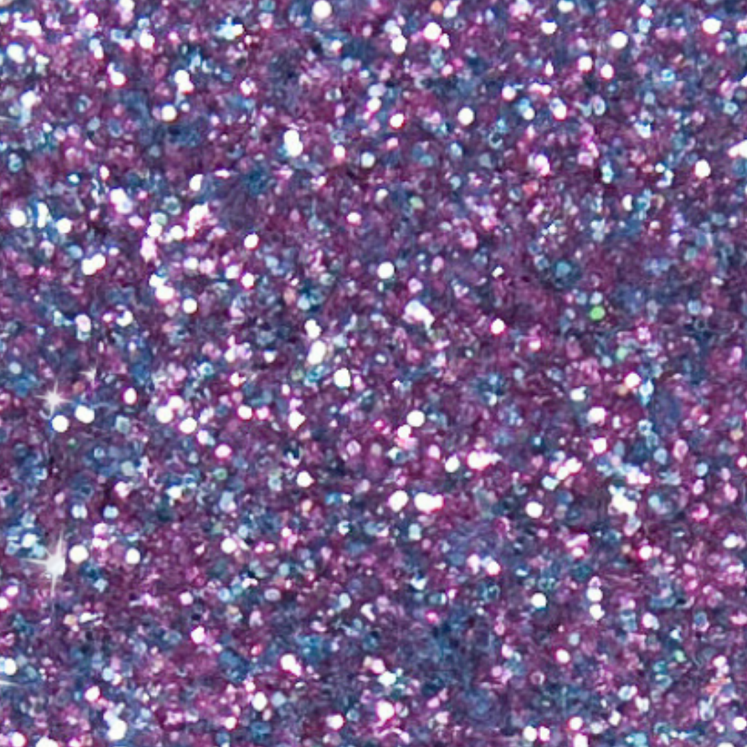 Close-up of purple glitter with a sparkling effect