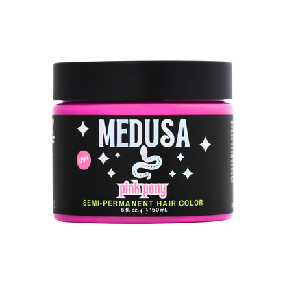 Medusa Semi-Permanent Hair Dye in neon pink – Vibrant Vegan Hair Color - Pink Pony - 5 oz jar