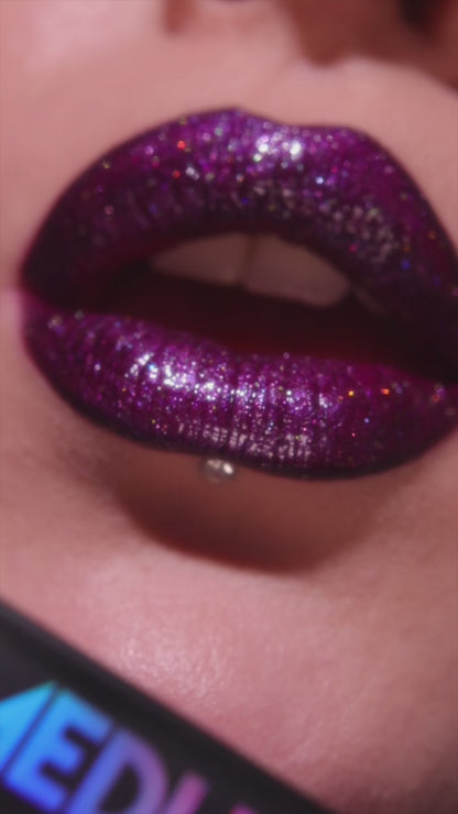 UGC creator video swatching on lips for Stargaze and drop dead