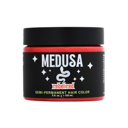 Medusa Semi-Permanent Hair Dye in bright punk red – Vibrant Vegan Hair Color - Rebel Red - 5 oz jar