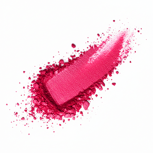 Pink lipstick swatch on a white background