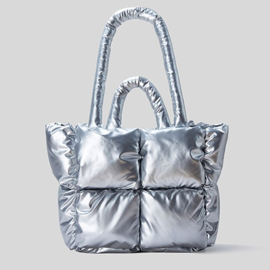 Space Cotton Puffer Bag - Silver