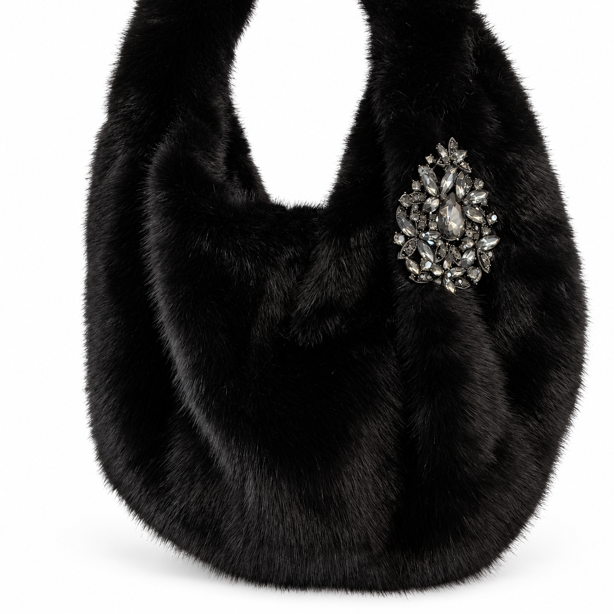 Smoky Crystal Statement Brooch