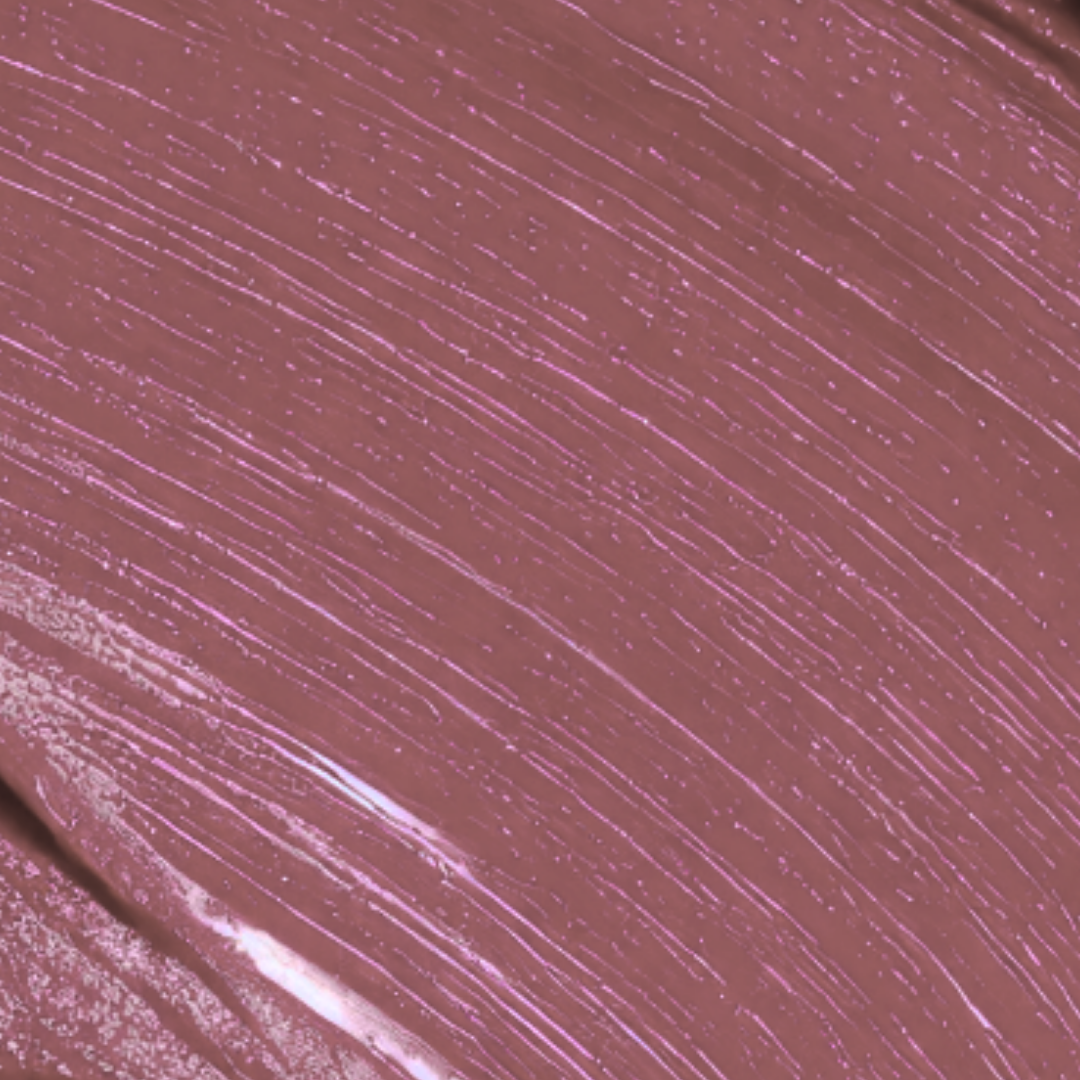 Close-up of a brownish-purple color swatch with texture