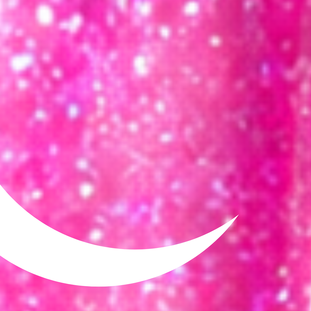 Pink gradient background with white crescent moon
