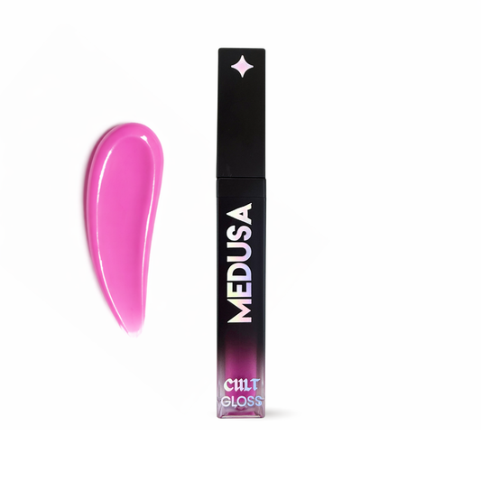 Lip gloss with 'MEDUSA' branding on a white background
