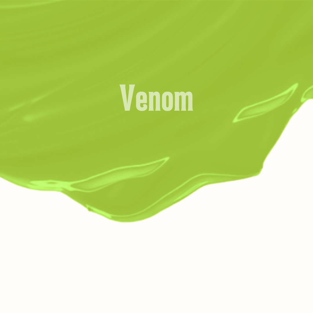 Green surface with 'Venom' text on a white background