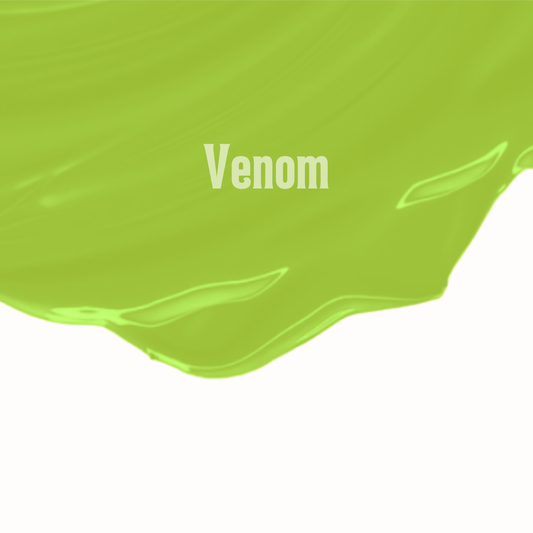 Green surface with 'Venom' text on a white background