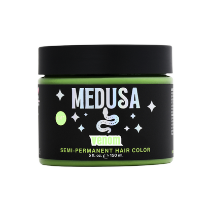 Medusa Semi-Permanent Hair Dye in neon pastel green – Vibrant Vegan Hair Color - Venom - 5 oz jar