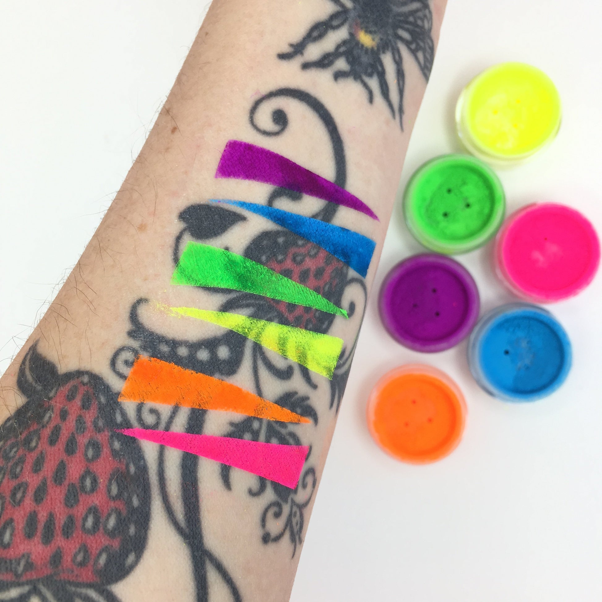 UV Neon Pigment Makeup - 6 Piece Bundle swatches