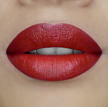 Model wearing Lipstick - Red Square