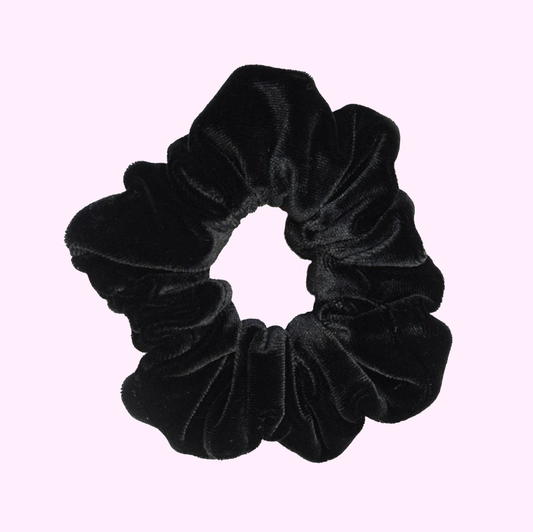 Black Velvet Scrunchie w/Zipper Pocket