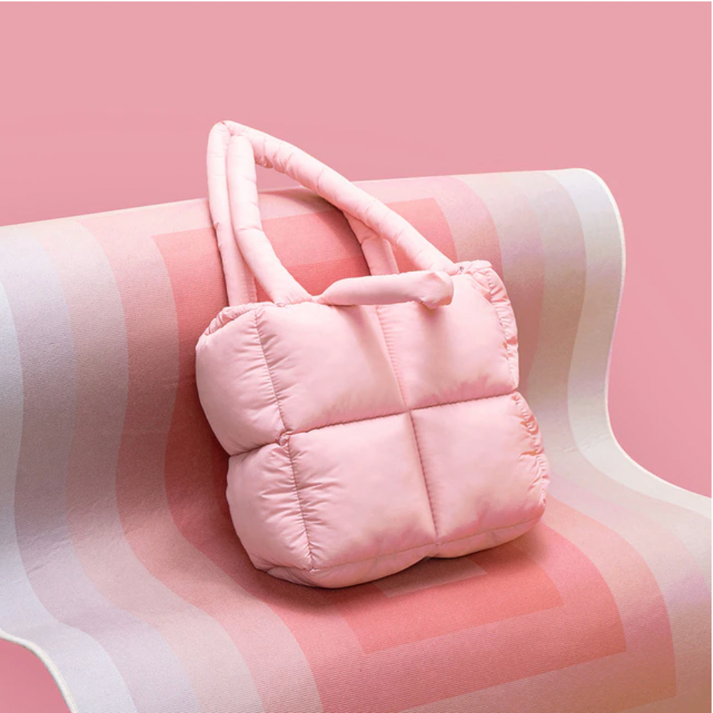 Space Cotton Puffer Bag - Pink