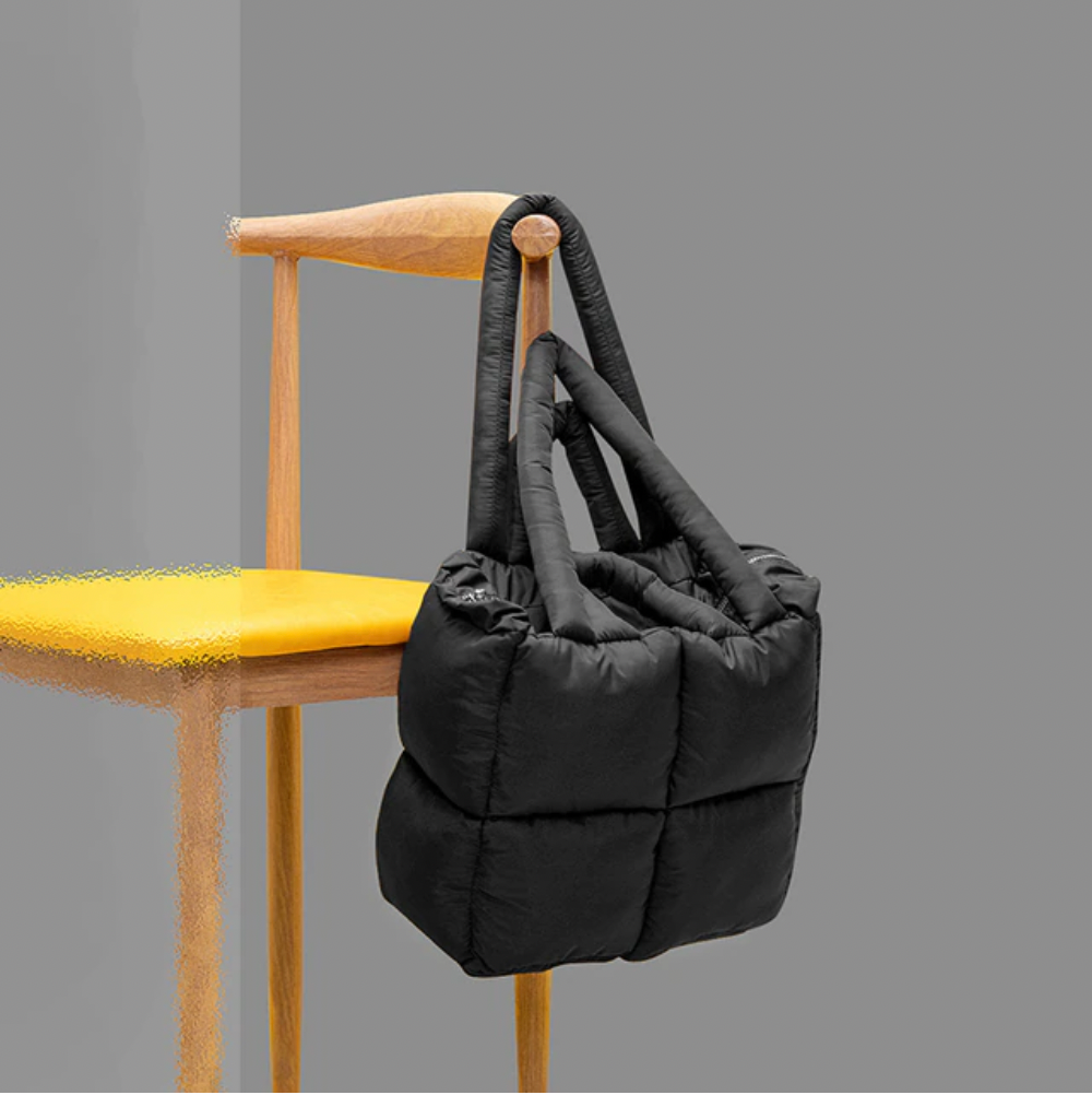 Space Cotton Puffer Bag - Black