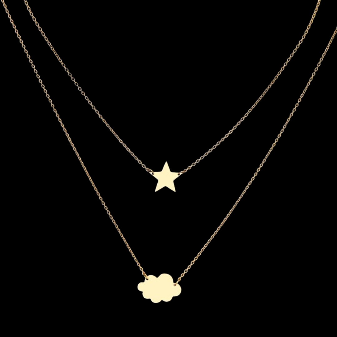 Star Cloud Necklace in Gold