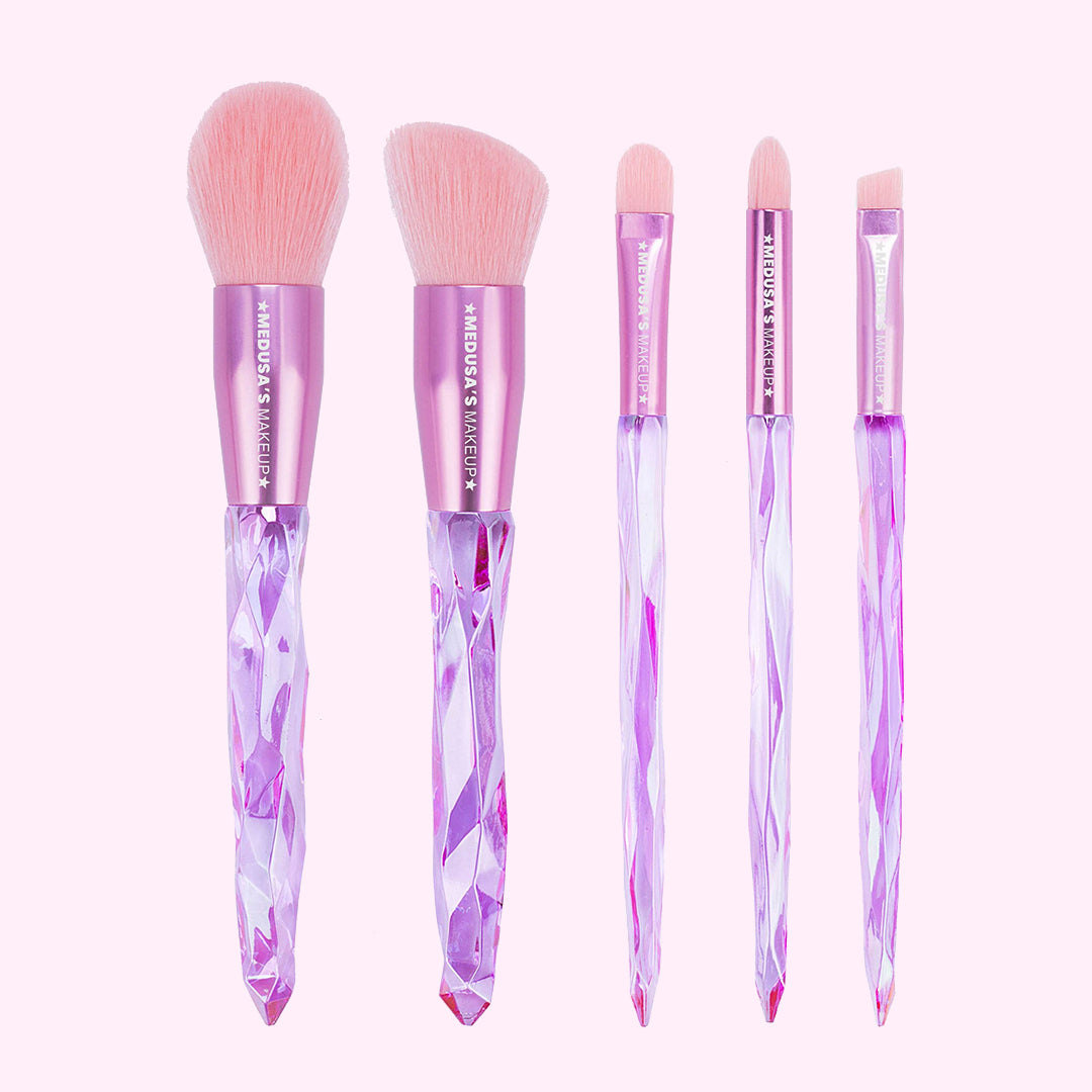 5 Piece Lavender Crystal Brush Set