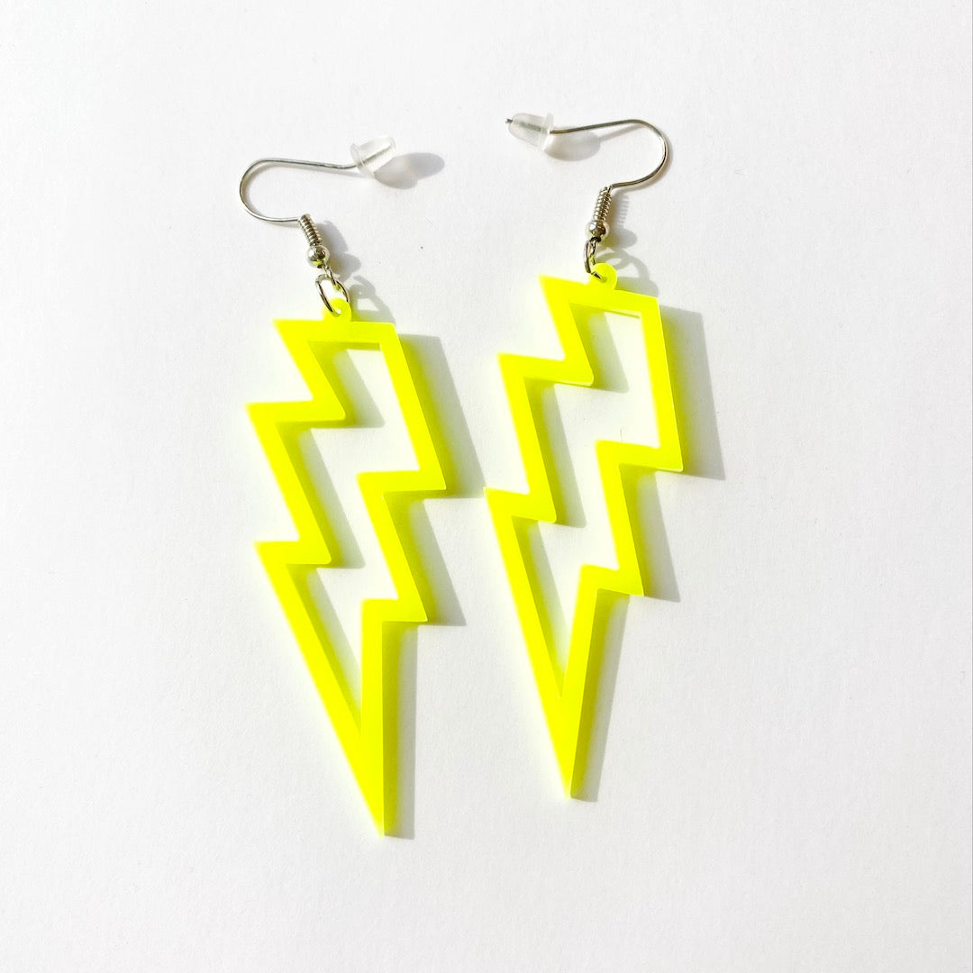 Lightning Bolt Earrings - Yellow