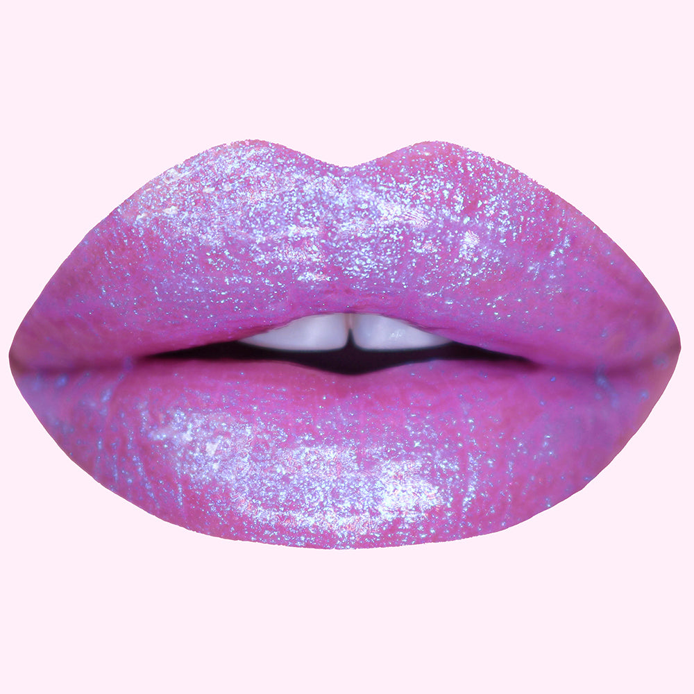 Model wearing Disco Queen Lip Gloss - Super Freak