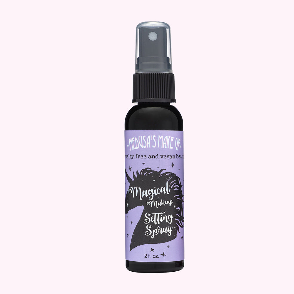 Magically turn your makeup into a Unicorn like, stay put state, with Medusa's Make-Up Magical setting makeup setting spray. Light floral smell.