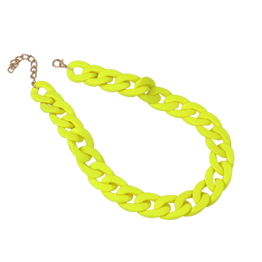 Neon green sales chain necklace