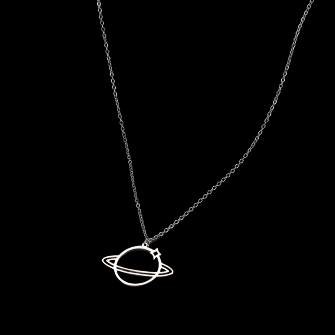 NEW Saturn Planet Pendant Necklace Trendy Hollow Star Universe Charm  Stainless Steel Silver Color Chain Necklace Women Jewelry