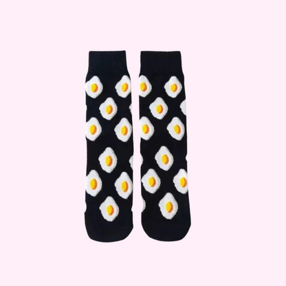Black Fried Egg Socks